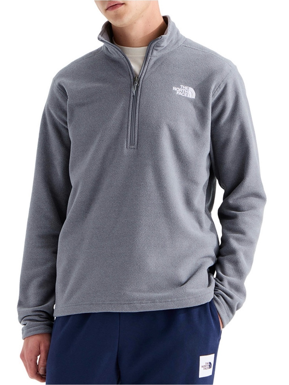 The North Face Textured Cap Rock 1/4 Zip Mid Layer Gray Men’s Large